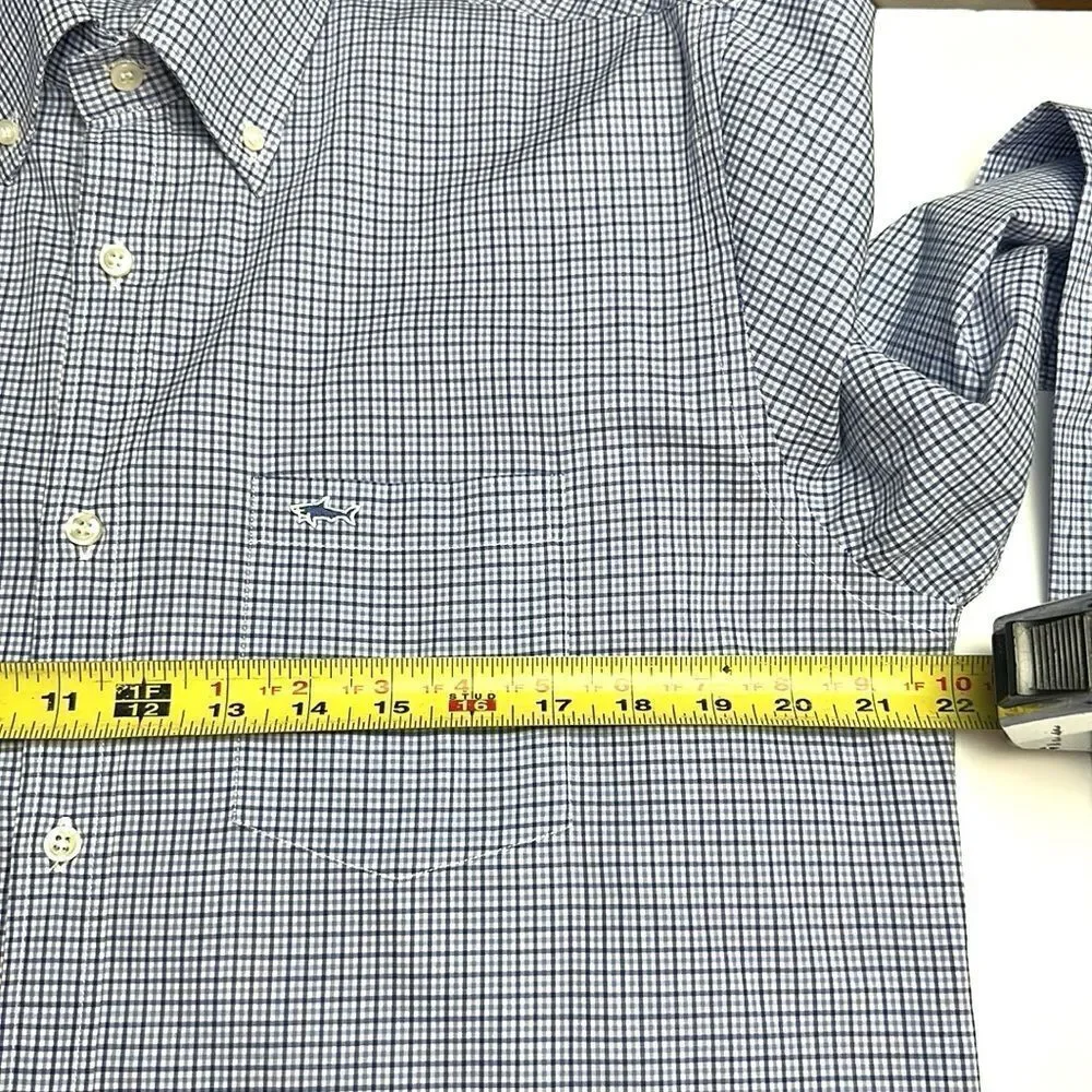 Paul & Shark Casual Shirt Button Down Cotton Blue Plaid Italy size L neck 16,5